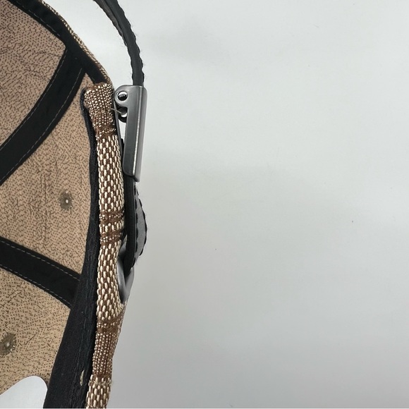 COACH Signature Flat Brim Hat Khaki Leather Cotton Black NWOT - Picture 8 of 10